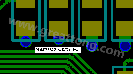 PCB設(shè)計(jì)案例分析：過孔破焊盤，造成SMT虛焊