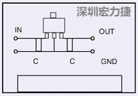 圖3：降壓電路的PCB設計示例。