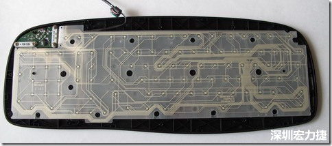 現(xiàn)在的電腦鍵盤拆開被蓋后就只看到一片約5mmx3mm的電路板及兩片取代原本電路板的PTF。
