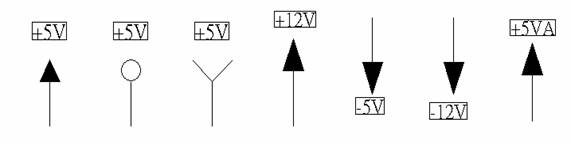 電源符號有下列幾種，可使用鍵盤 [Ctrl + Tab] 鍵切換：