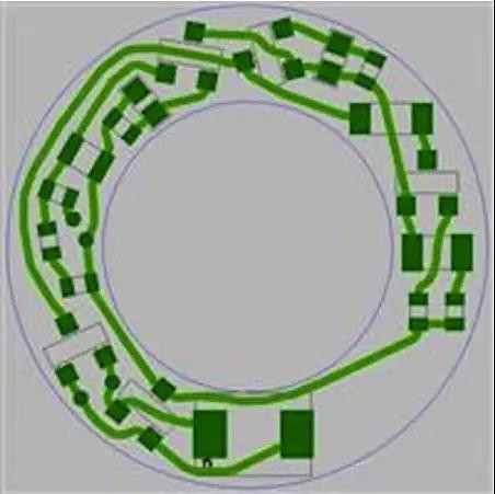 圖6：PCB布線例子：(a)拓?fù)涫阶詣?dòng)布線器(完成了100%導(dǎo)線的布線)；