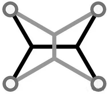 灰色Steiner樹不是最優(yōu)的，但黑色Steiner樹是最優(yōu)的。